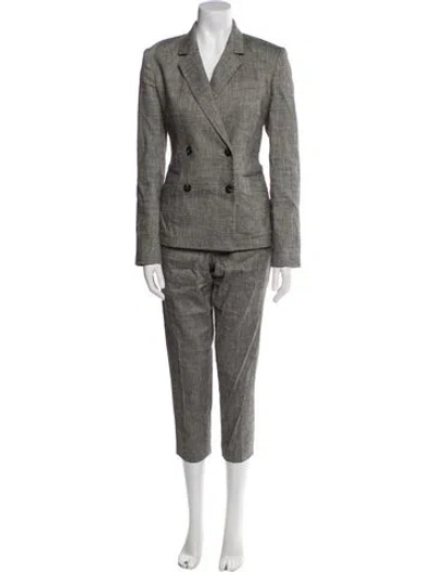 Pre-owned Theory Linen Pantsuit In Gray