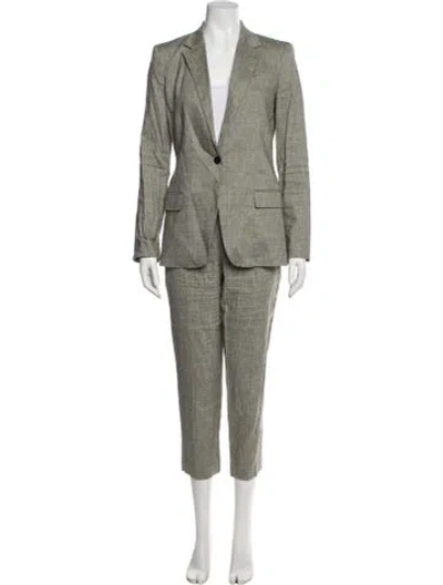 Pre-owned Theory Linen Pantsuit In Gray