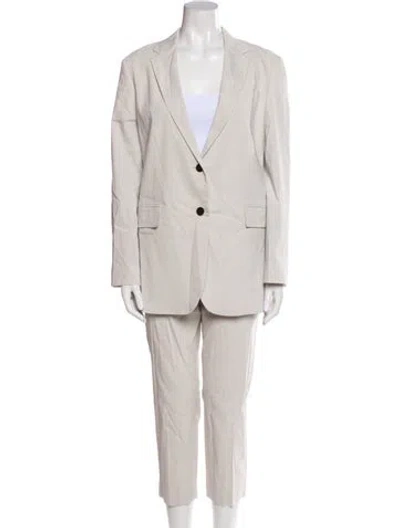 Pre-owned Theory Linen Pantsuit W/ Tags In Neutral