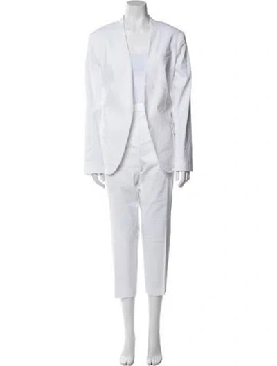 Pre-owned Theory Linen Pantsuit W/ Tags In White