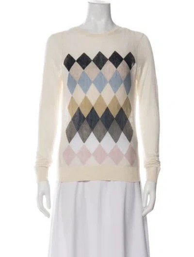 Pre-owned Theory Linen Patterned Sweater In Blue