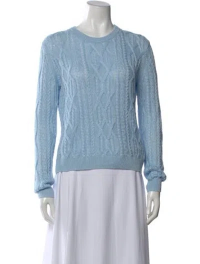 Pre-owned Theory Linen Patterned Sweater In Blue