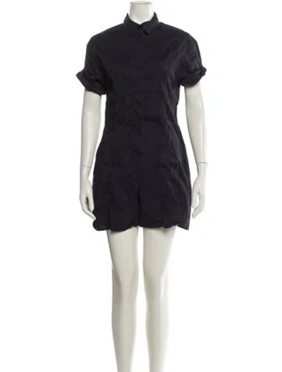Pre-owned Theory Linen Romper In Blue