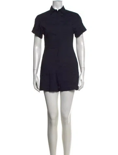 Pre-owned Theory Linen Romper In Blue