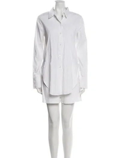 Pre-owned Theory Linen Romper In Neutral