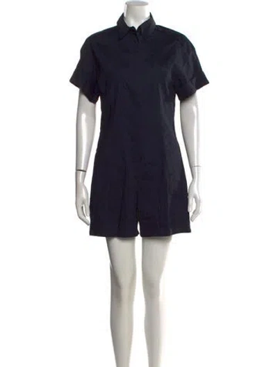 Pre-owned Theory Linen Romper W/ Tags In Blue