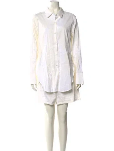 Pre-owned Theory Linen Romper In White