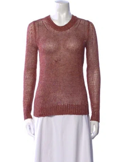 Pre-owned Theory Linen Scoop Neck Sweater In Pink