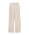 Theory Linen Straight-leg Trousers In Nude