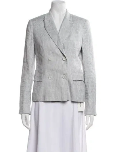 Pre-owned Theory Linen Striped Blazer In Multi