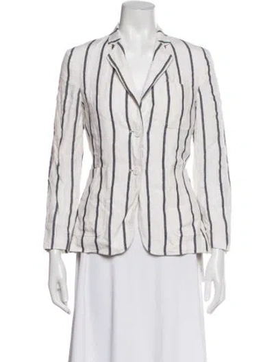Pre-owned Theory Linen Striped Blazer In Multi