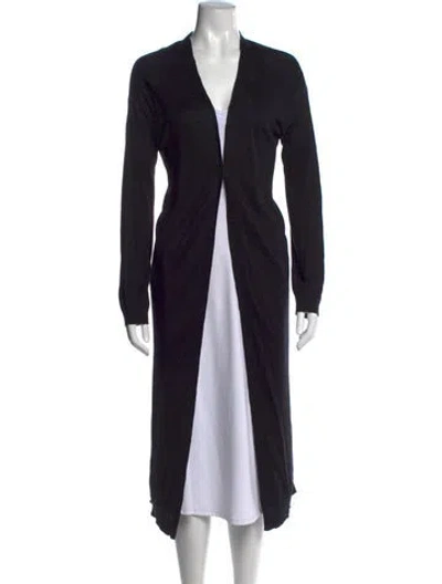 Pre-owned Theory Linen Striped Sweater In Black