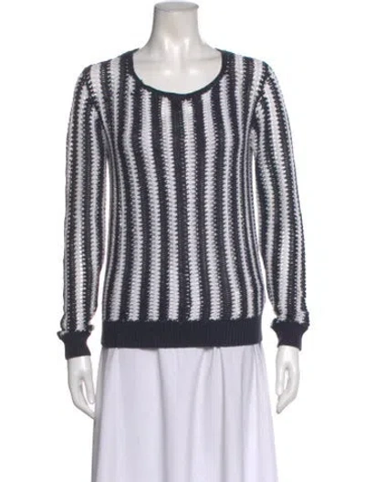 Pre-owned Theory Linen Striped Sweater In Multi