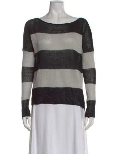 Pre-owned Theory Linen Striped Sweater In Multi