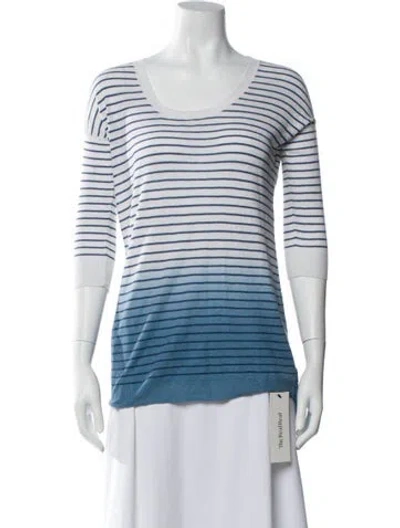 Pre-owned Theory Linen Striped Sweater In Multi