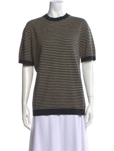 Pre-owned Theory Linen Striped Sweater W/ Tags In Black