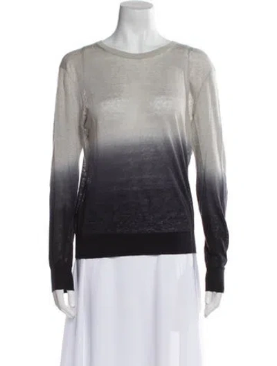 Pre-owned Theory Linen Tie-dye Print Sweater In Gray