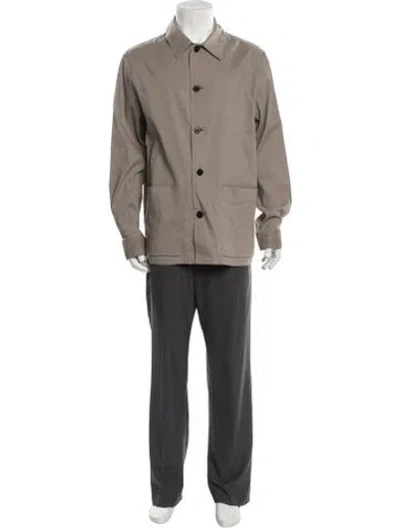 Pre-owned Theory Linen Trench Coat In Brown
