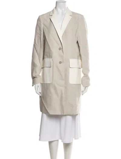 Pre-owned Theory Linen Trench Coat In Neutral