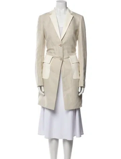 Pre-owned Theory Linen Trench Coat W/ Tags In Neutral