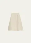 Theory High Waisted Circle Midi Skirt In Straw