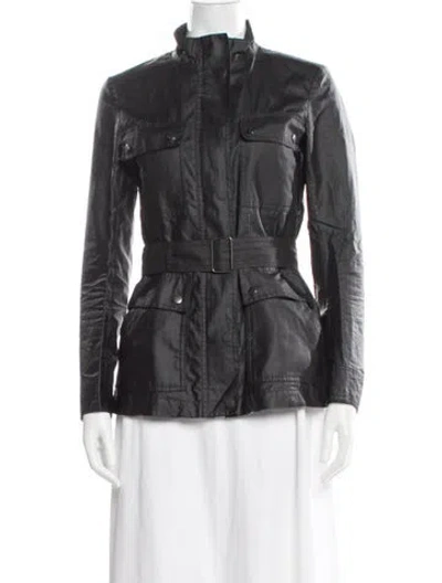 Pre-owned Theory Linen Utility Jacket In Black