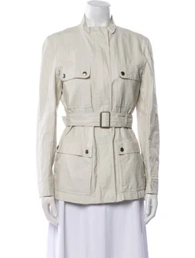 Pre-owned Theory Linen Utility Jacket In Neutral