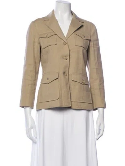 Pre-owned Theory Linen Utility Jacket In Neutrals