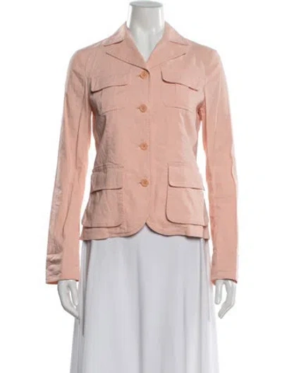 Pre-owned Theory Linen Utility Jacket In Pink