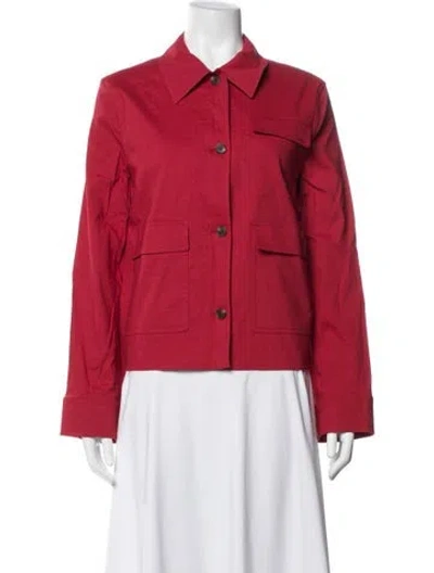 Pre-owned Theory Linen Utility Jacket W/ Tags In Red