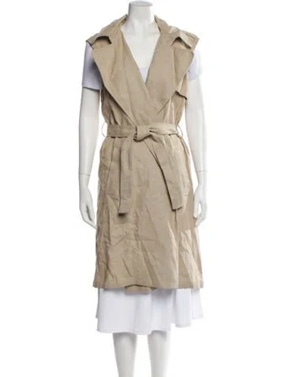Pre-owned Theory Linen Vest In Brown