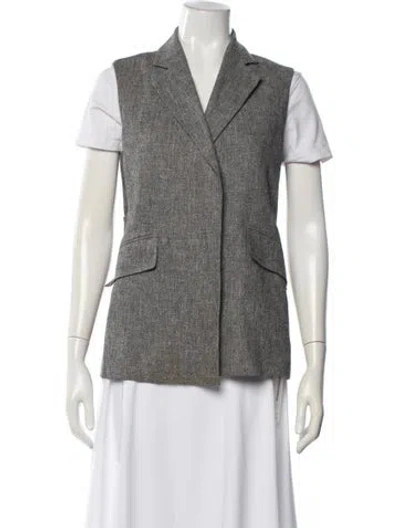 Pre-owned Theory Linen Vest In Gray