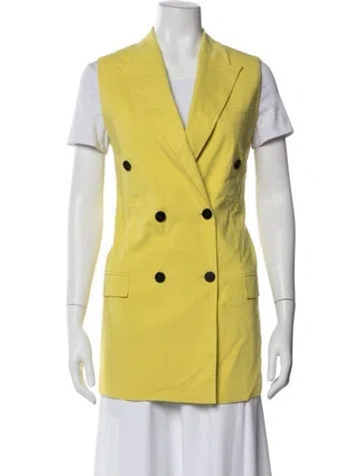 Pre-owned Theory Linen Vest In Yellow