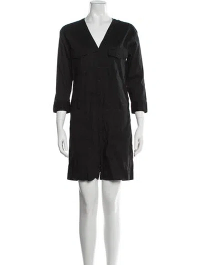 Pre-owned Theory Linen V-neck Jumpsuit In Blue