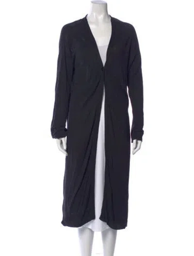 Pre-owned Theory Linen V-neck Sweater In Blue