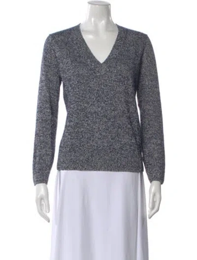 Pre-owned Theory Linen V-neck Sweater In Gray