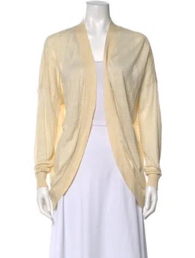 Pre-owned Theory Linen V-neck Sweater In Neutral