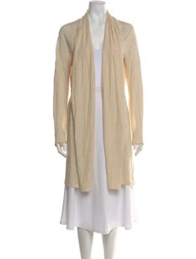 Pre-owned Theory Linen V-neck Sweater In Neutral