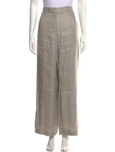 Pre-owned Theory Linen Wide Leg Pants In Neutral