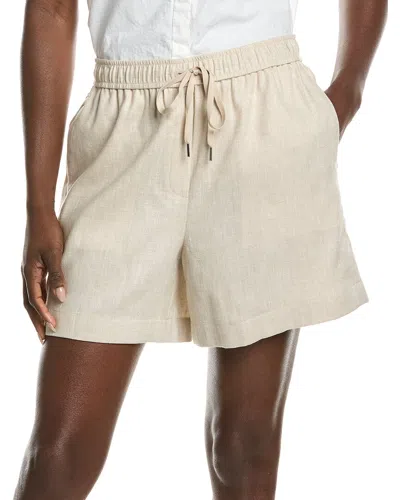 Theory Linen-blend Base Line Short In Neutral