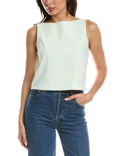 Theory Linen-blend Bateau Top In White
