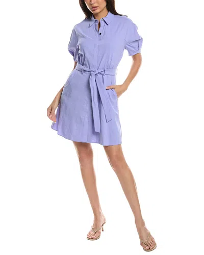 Theory Linen-blend Belt Dress In Animal Print