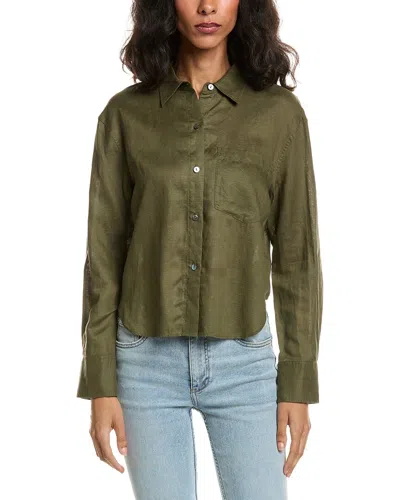 Theory Linen-blend Boyfriend Shirt In Multi