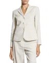 Theory Shrunken Check Linen Blend Jacket In Multi