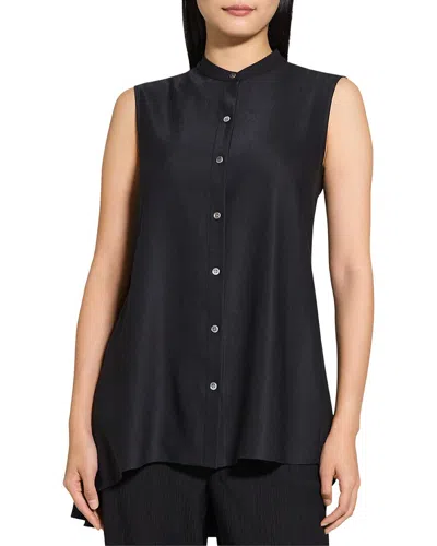 Theory Linen-blend Shirt In Black