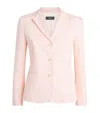 Theory Linen-blend Single-breasted Blazer In Pink