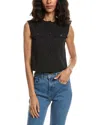 Theory Linen-blend Trucker Vest In Multi