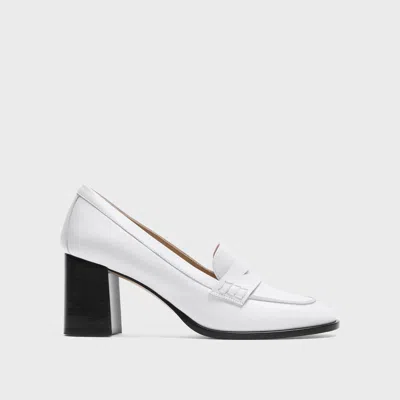 Theory Loafer Pump In Leather In White