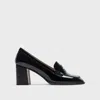 Theory Loafer Pump In Patent Leather In Black