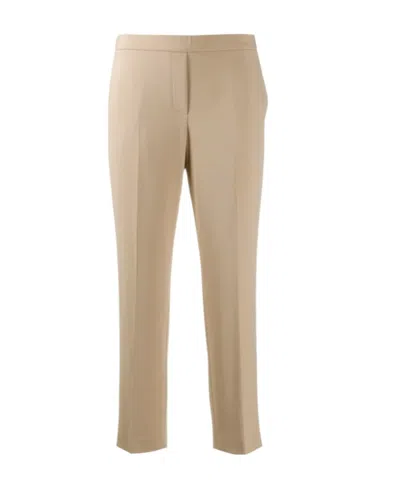 Theory Logo Casual Nine-cent Pants In Nude